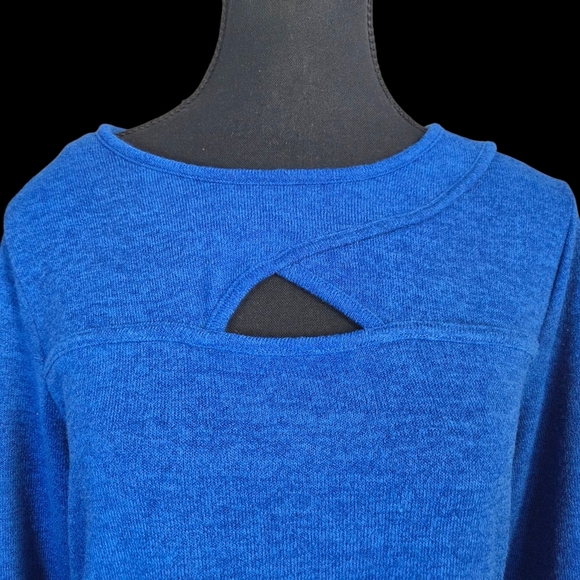 Maloka Vibrant Blue Women's Sweater with Cut-Out Detail Size 2 - Picture 2 of 6